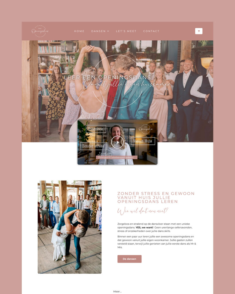 Ja ik wil! Een openingsdans – Website & Webshop