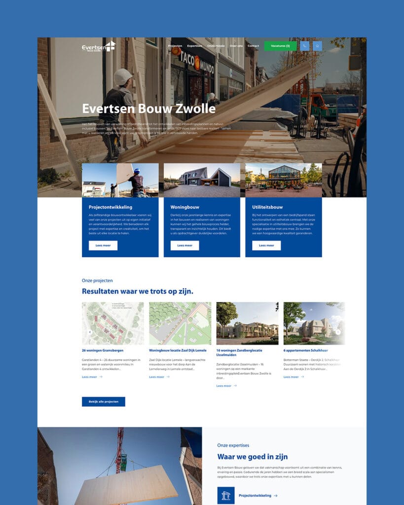 Evertsen Bouw Zwolle - Website