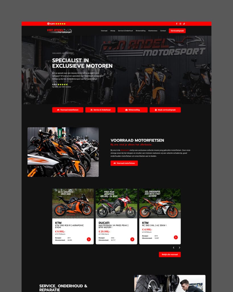 Van Andel Motorsport - Website